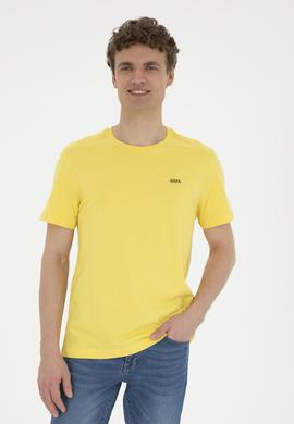 Erkek Sarı Basic Tişört - 50284640119