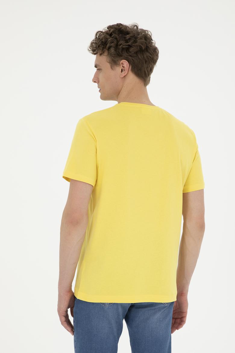 Erkek Sarı Basic Tişört - 50284640119