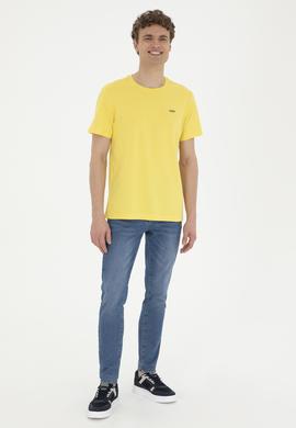Erkek Sarı Basic Tişört - 50284640119