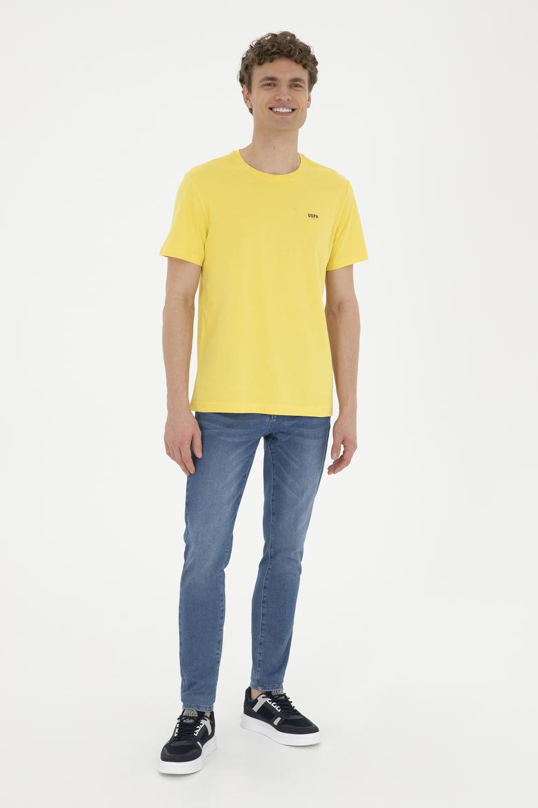 Erkek Sarı Basic Tişört - 50284640119