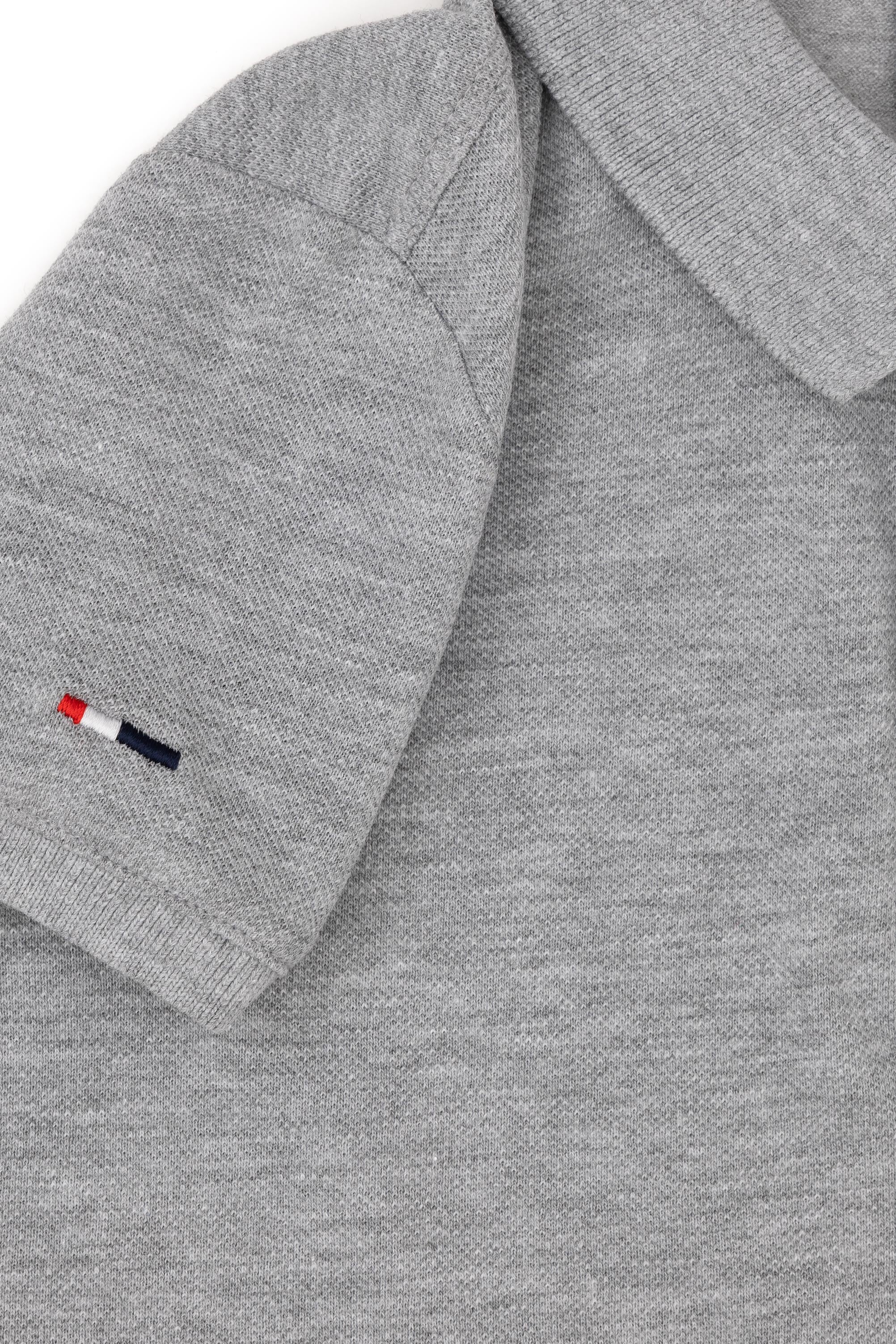 Erkek Çocuk Gri Melanj Basic Polo Yaka Tişört