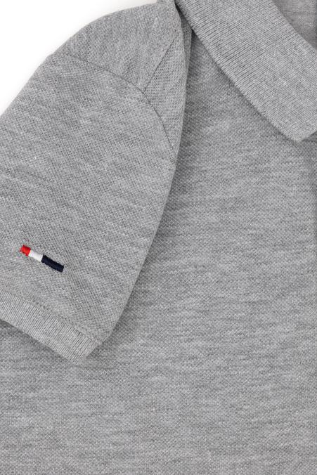 Erkek Çocuk Gri Melanj Basic Polo Yaka Tişört