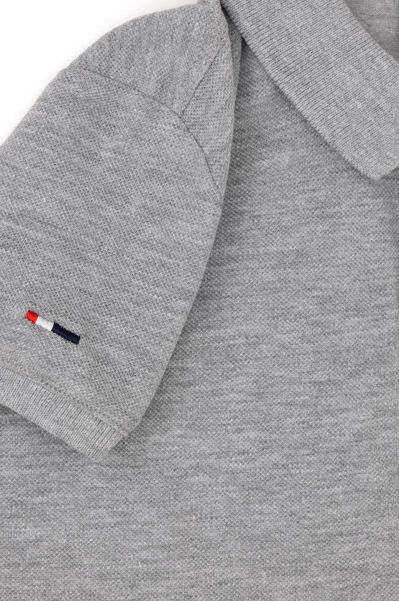 Erkek Çocuk Gri Melanj Basic Polo Yaka Tişört