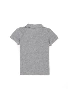 Erkek Çocuk Gri Melanj Basic Polo Yaka Tişört - 50292129027