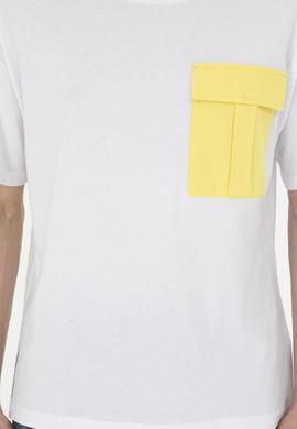 Erkek Beyaz Comfort Bisiklet Yaka Tişört - 50263343030