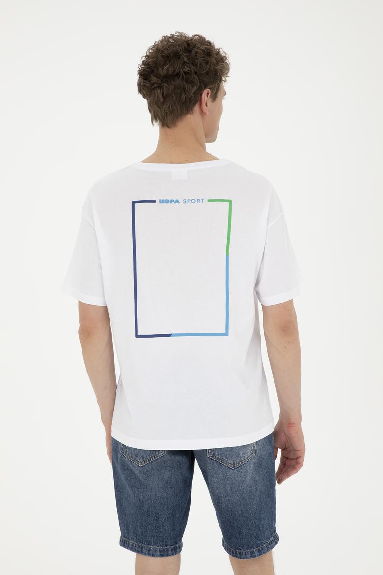 Erkek Beyaz Comfort Bisiklet Yaka Tişört - 50263343030