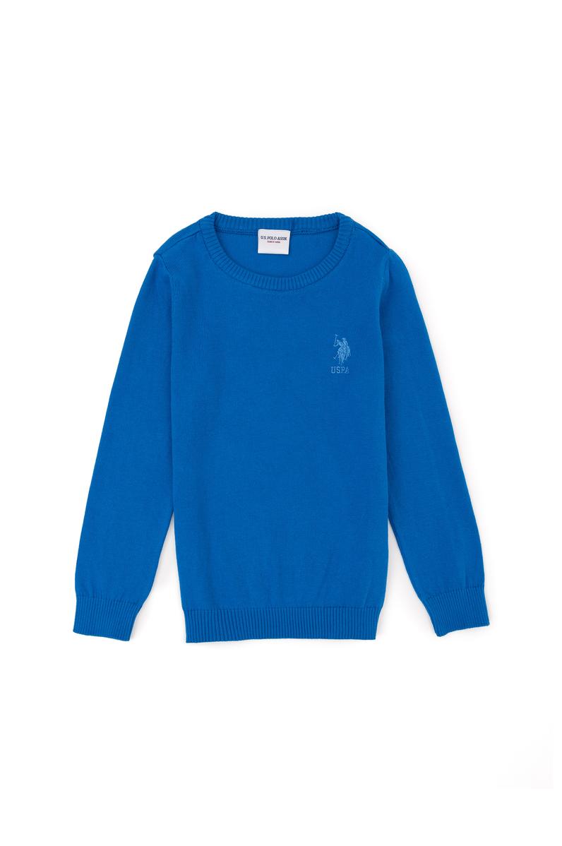 Erkek Çocuk Kobalt Basic Bisiklet Yaka Kazak