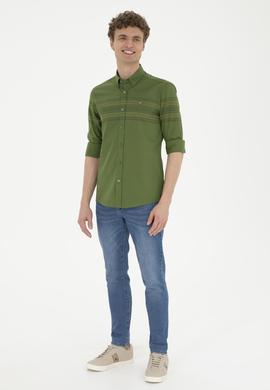 Erkek Yeşil Uzun Kollu Gömlek - 50272945019