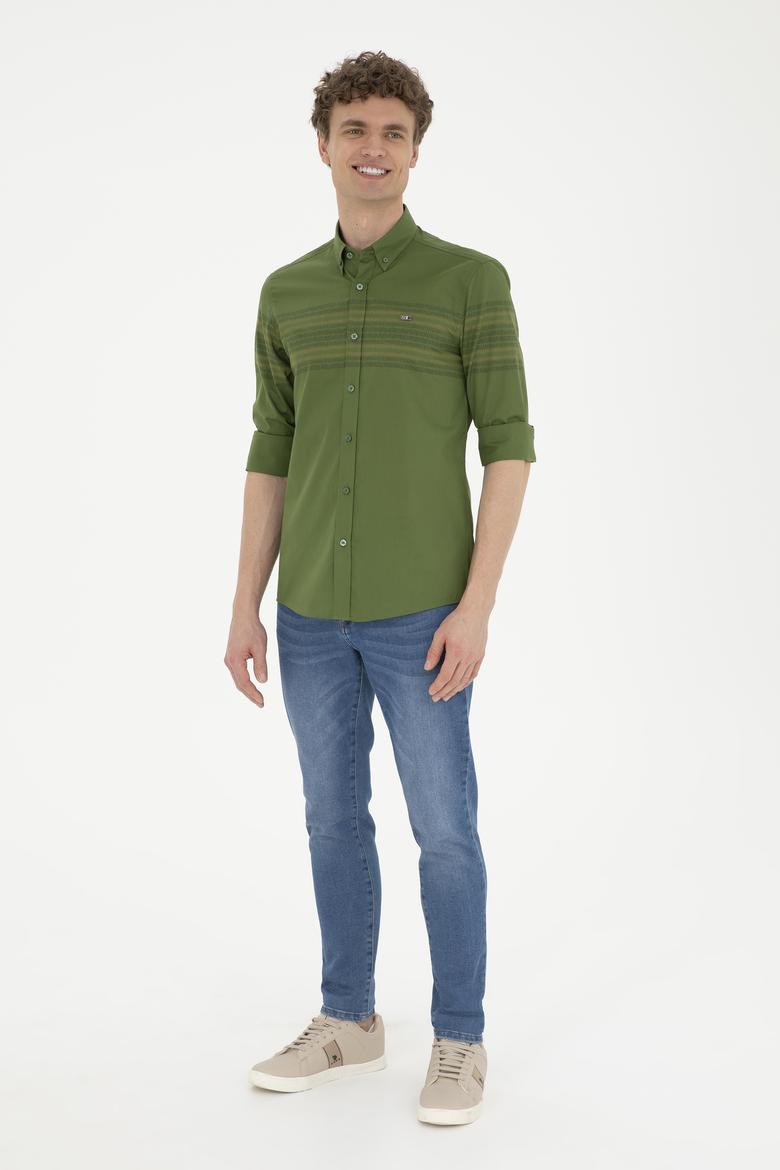 Erkek Yeşil Uzun Kollu Gömlek - 50272945019