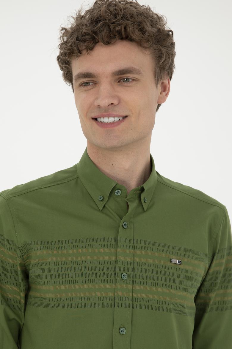 Erkek Yeşil Uzun Kollu Gömlek - 50272945019