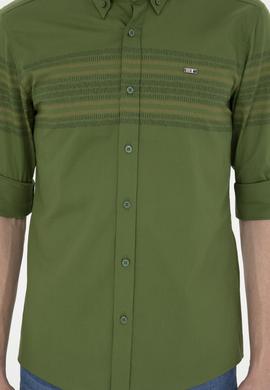 Erkek Yeşil Uzun Kollu Gömlek - 50272945019