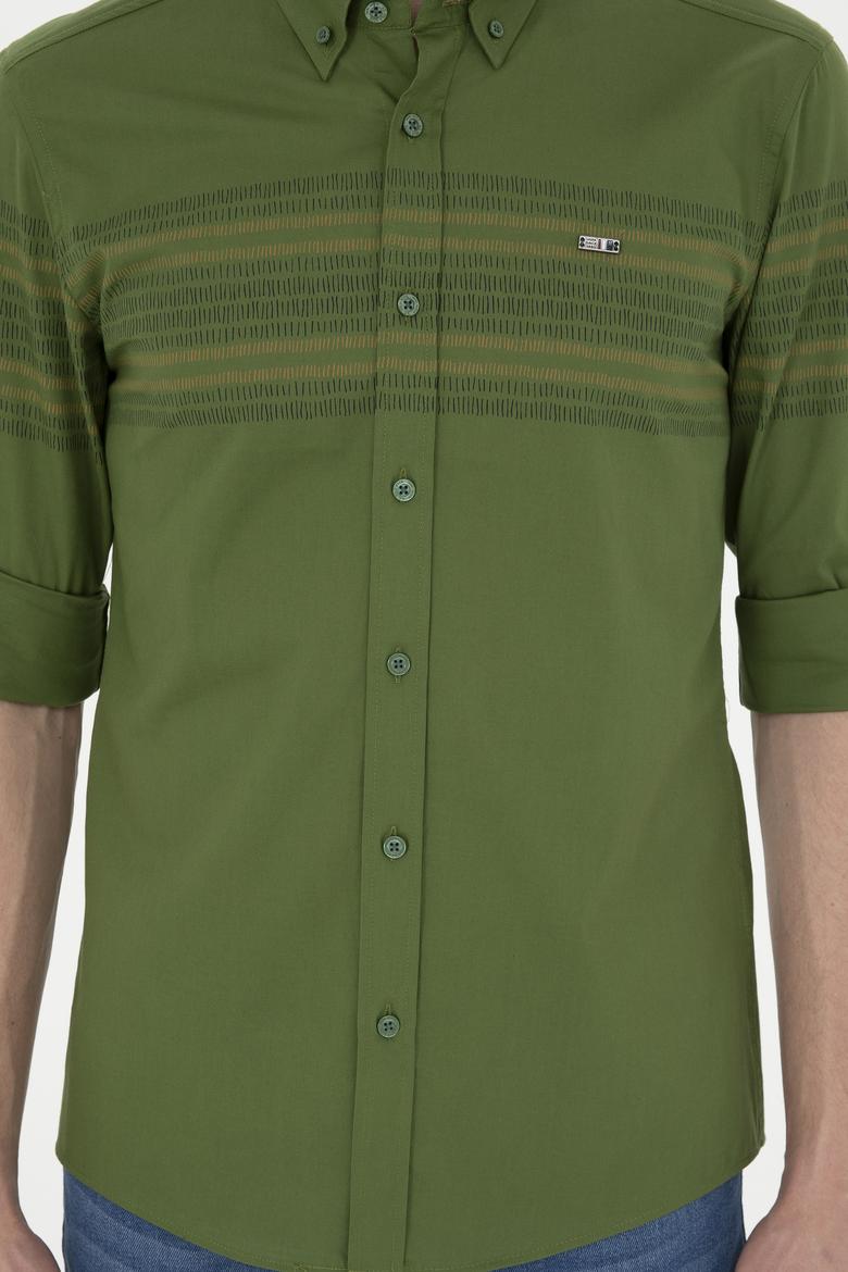 Erkek Yeşil Uzun Kollu Gömlek - 50272945019