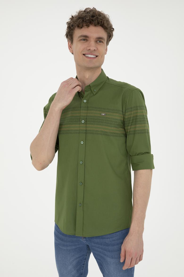 Erkek Yeşil Uzun Kollu Gömlek - 50272945019