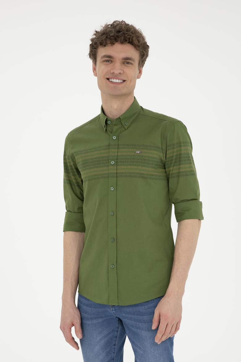 Erkek Yeşil Uzun Kollu Gömlek