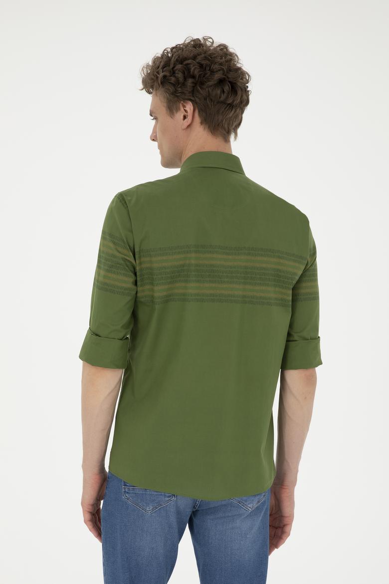 Erkek Yeşil Uzun Kollu Gömlek - 50272945019