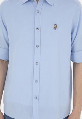 Erkek Mavi Uzun Kollu Basic Gömlek - 50262880117