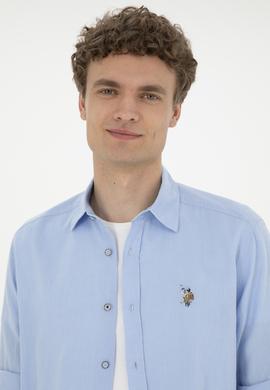 Erkek Mavi Uzun Kollu Basic Gömlek - 50262880117