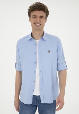 Erkek Mavi Uzun Kollu Basic Gömlek - 50262880117