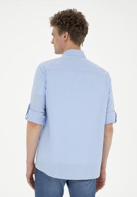 Erkek Mavi Uzun Kollu Basic Gömlek - 50262880117