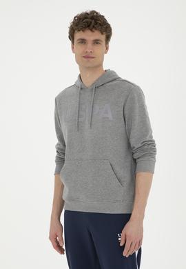 Erkek Gri Melanj Basic Sweatshirt - 50269396066