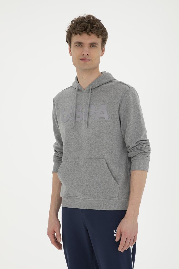 Erkek Gri Melanj Basic Sweatshirt