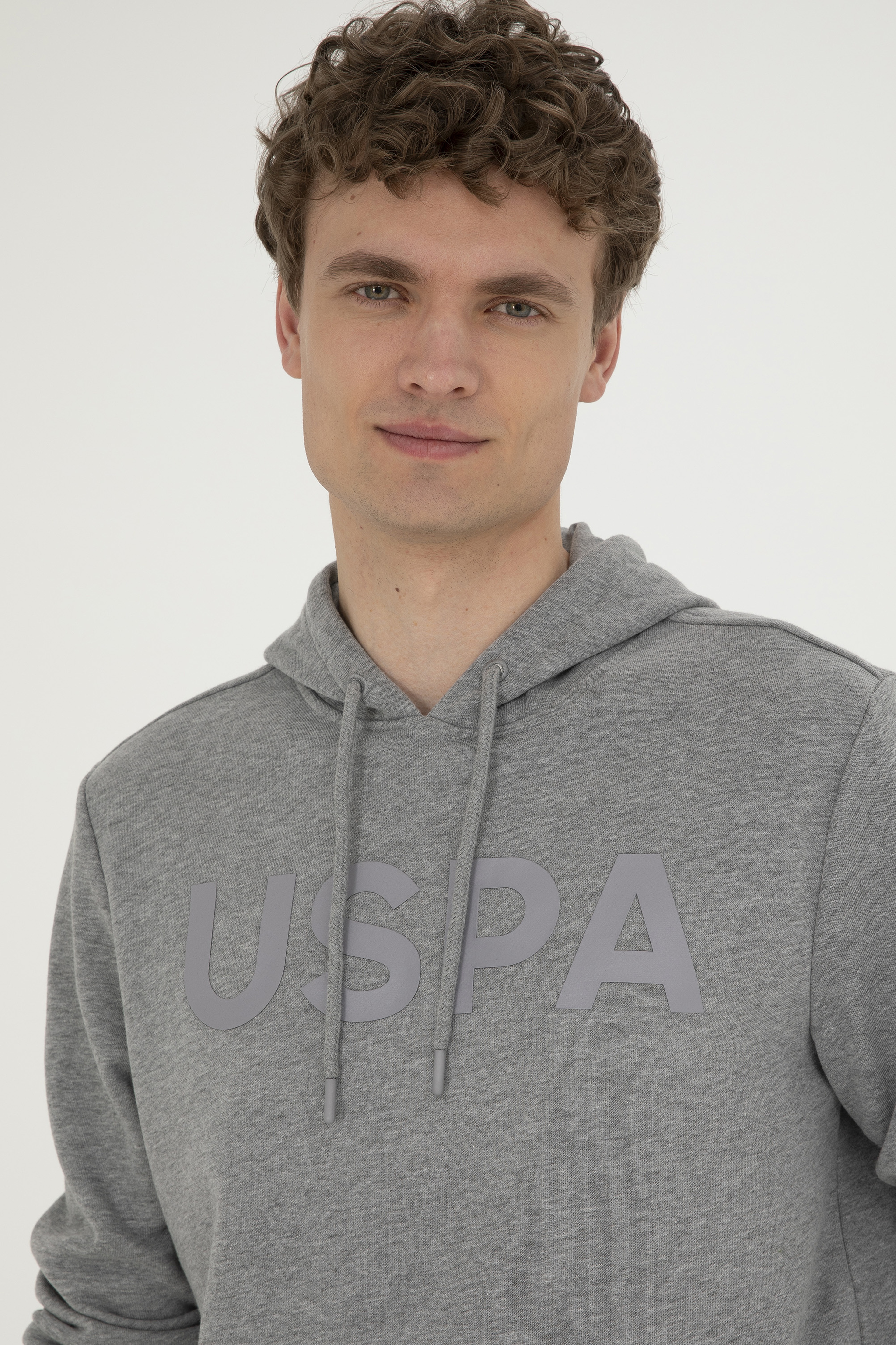 Erkek Gri Melanj Basic Sweatshirt