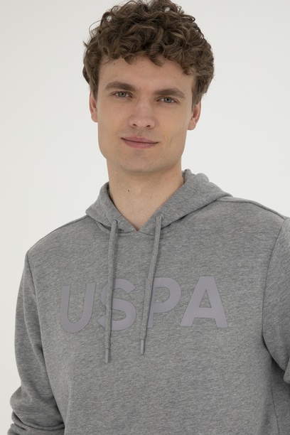 Erkek Gri Melanj Basic Sweatshirt