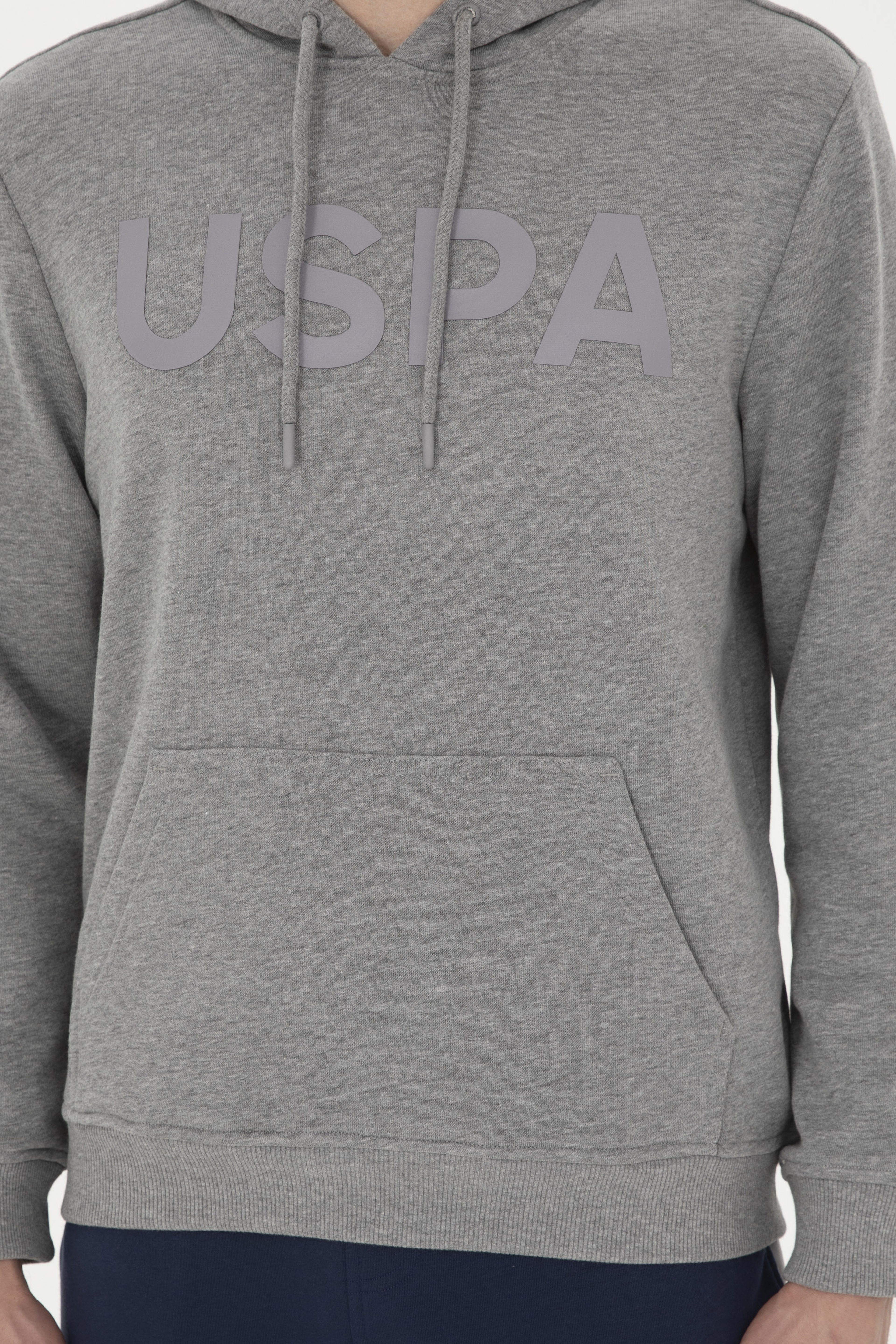 Erkek Gri Melanj Basic Sweatshirt - Image 6