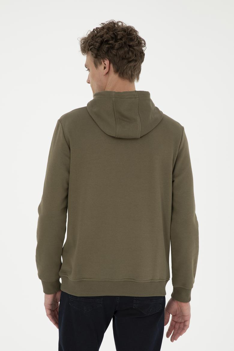 Erkek Haki Basic Sweatshirt - 50269396114