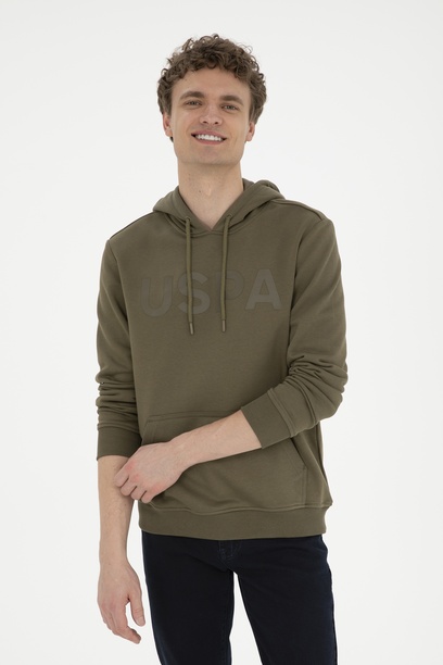 Erkek Haki Basic Sweatshirt