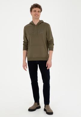 Erkek Haki Basic Sweatshirt - 50269396114