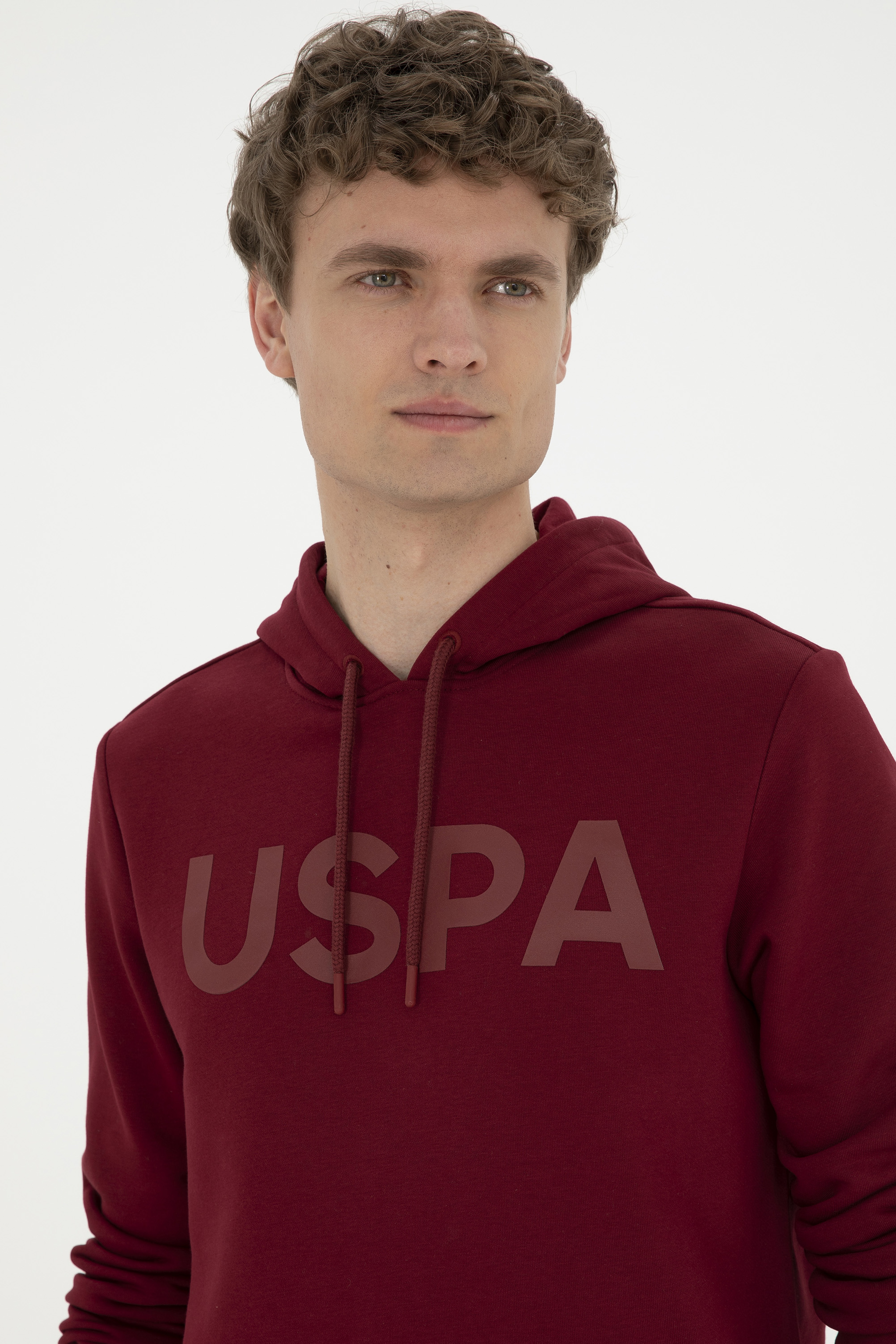 Erkek Bordo Basic Sweatshirt - Image 2