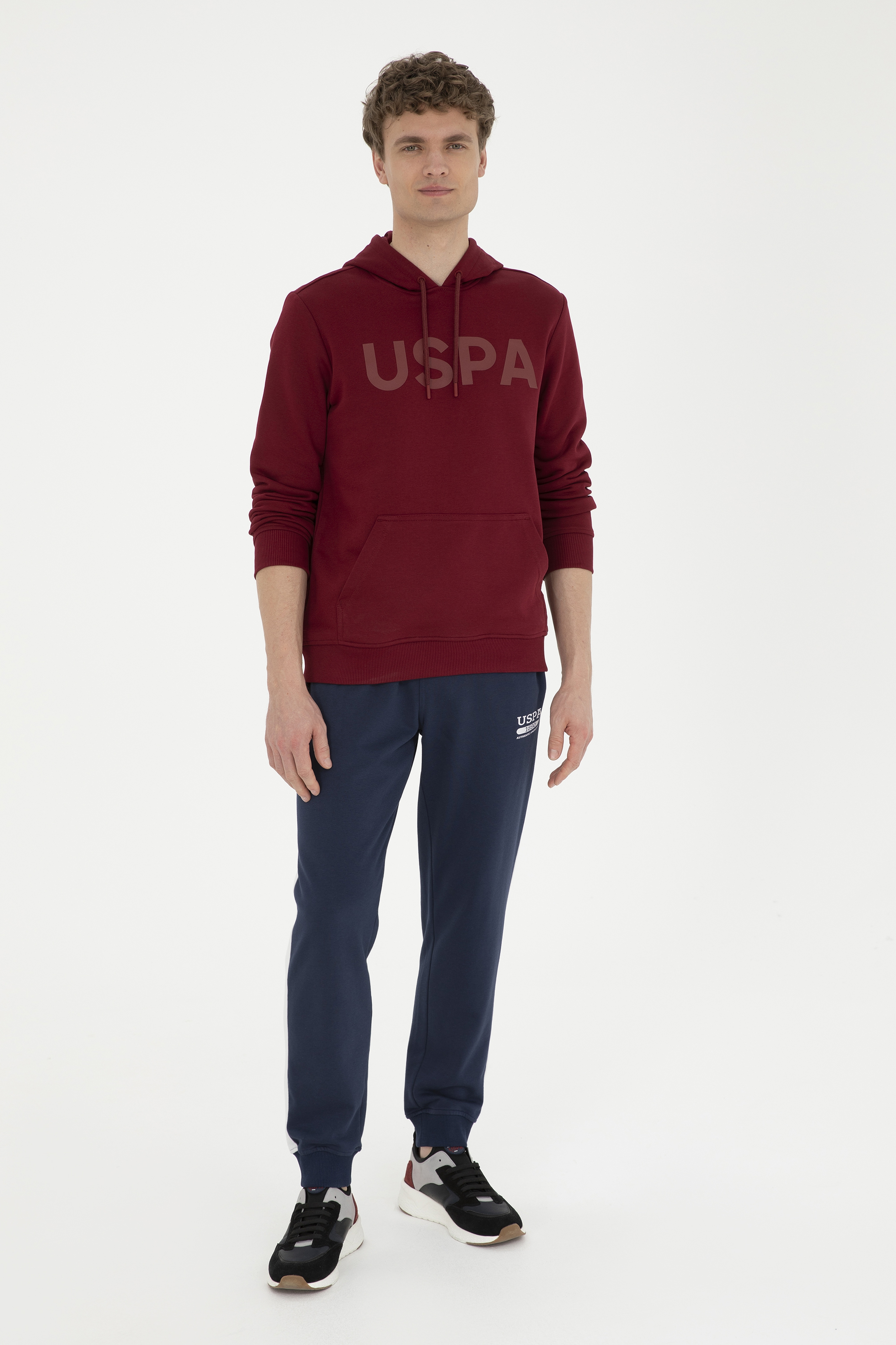 Erkek Bordo Basic Sweatshirt
