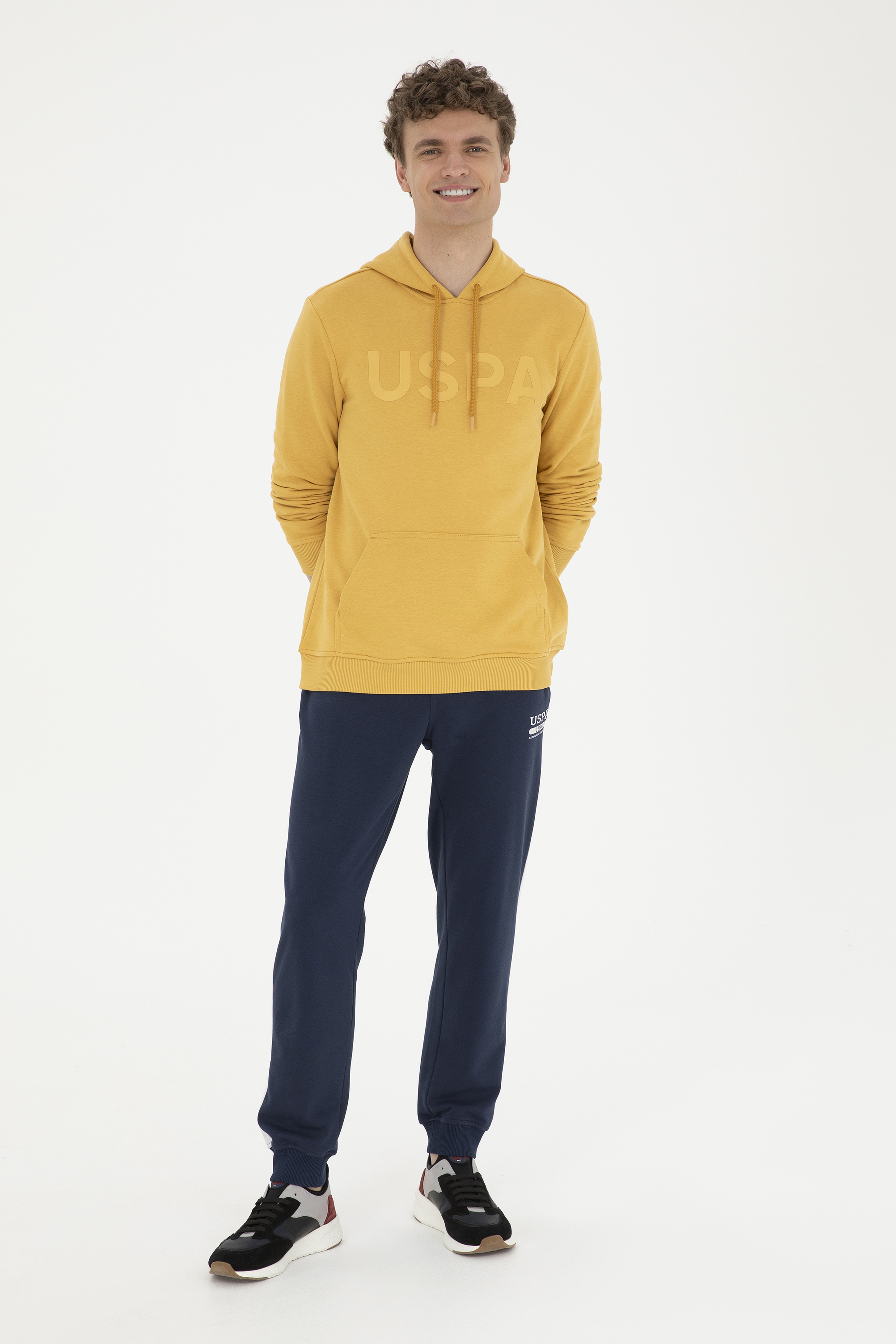 Erkek Hardal Basic Sweatshirt - Image 4