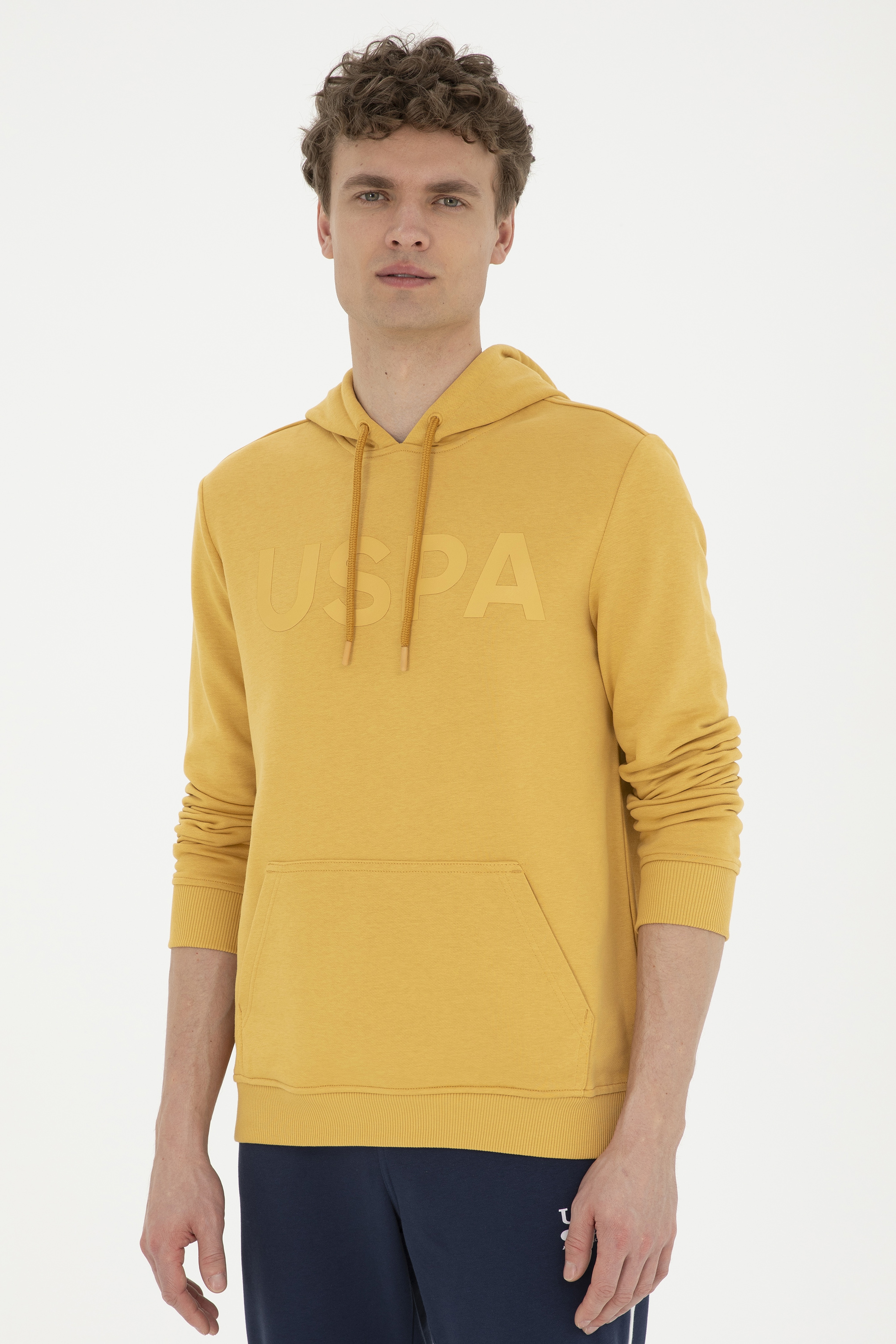 Erkek Hardal Basic Sweatshirt