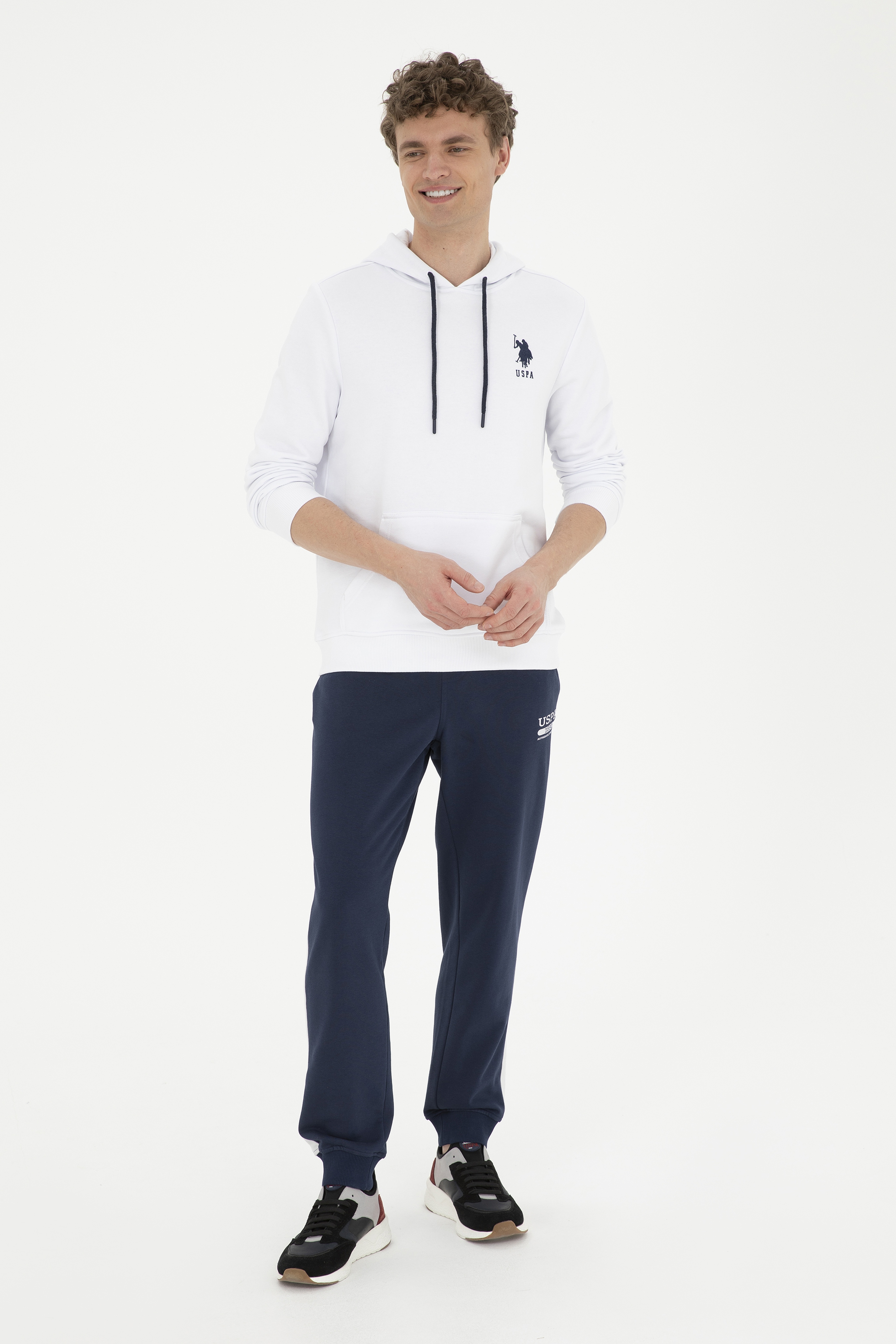 Erkek Beyaz Basic Sweatshirt