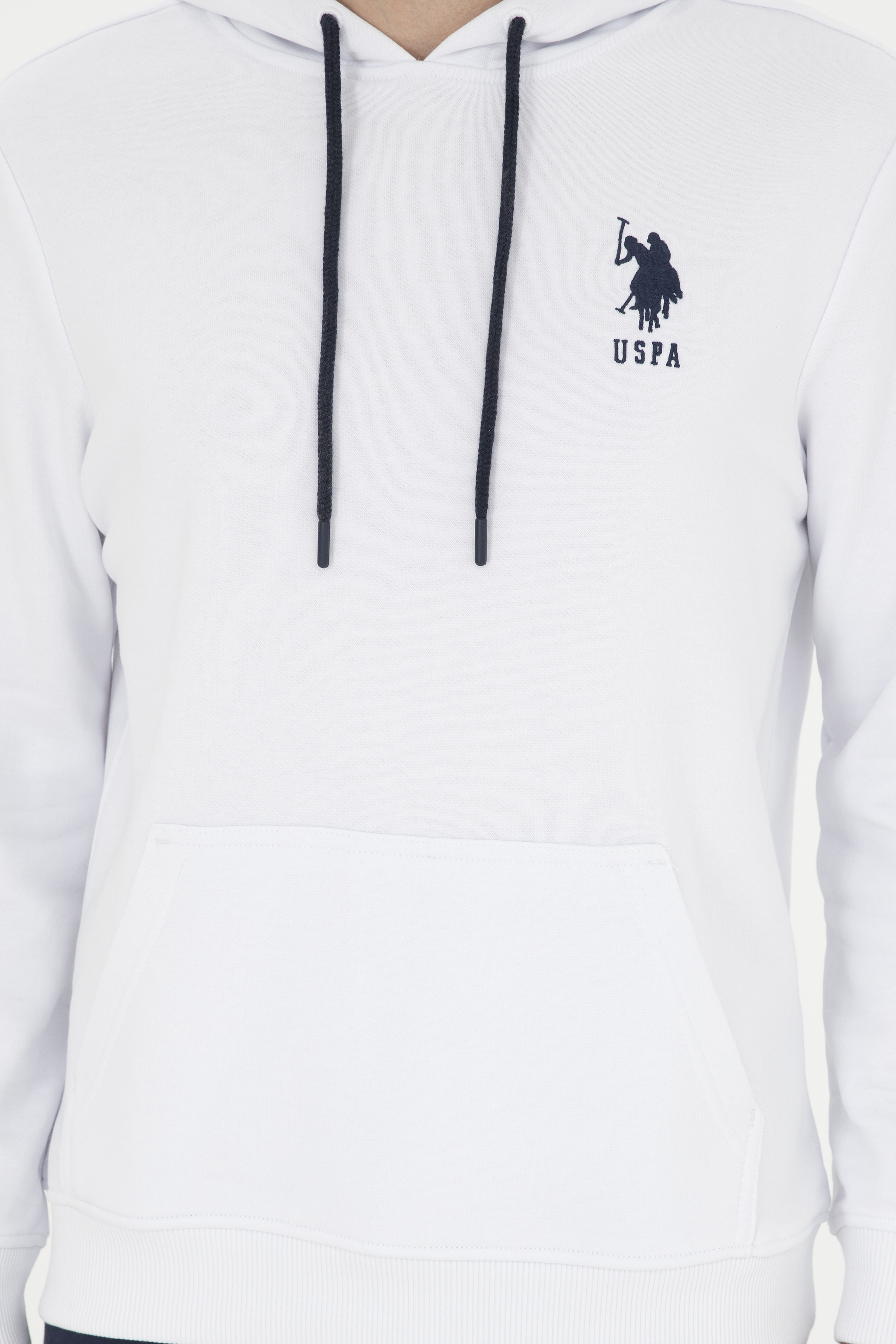 Erkek Beyaz Basic Sweatshirt - Image 6