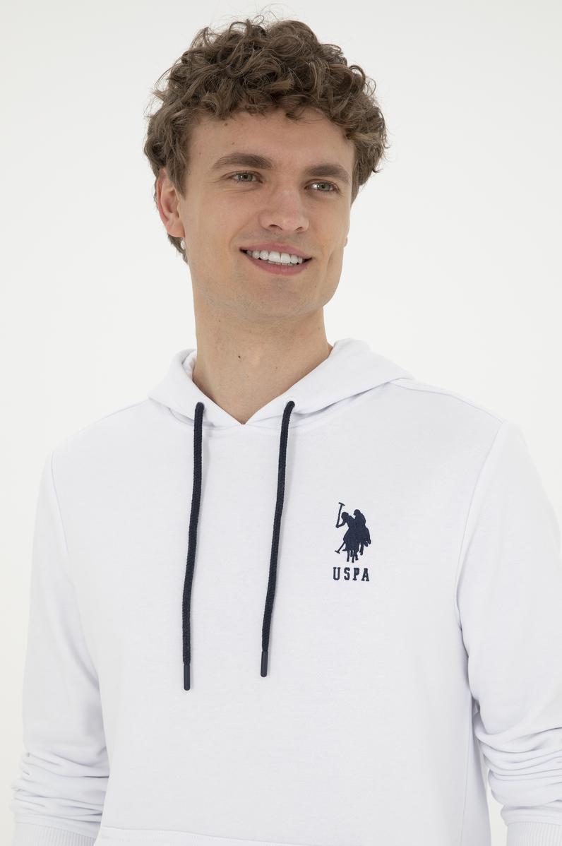 Erkek Beyaz Basic Sweatshirt