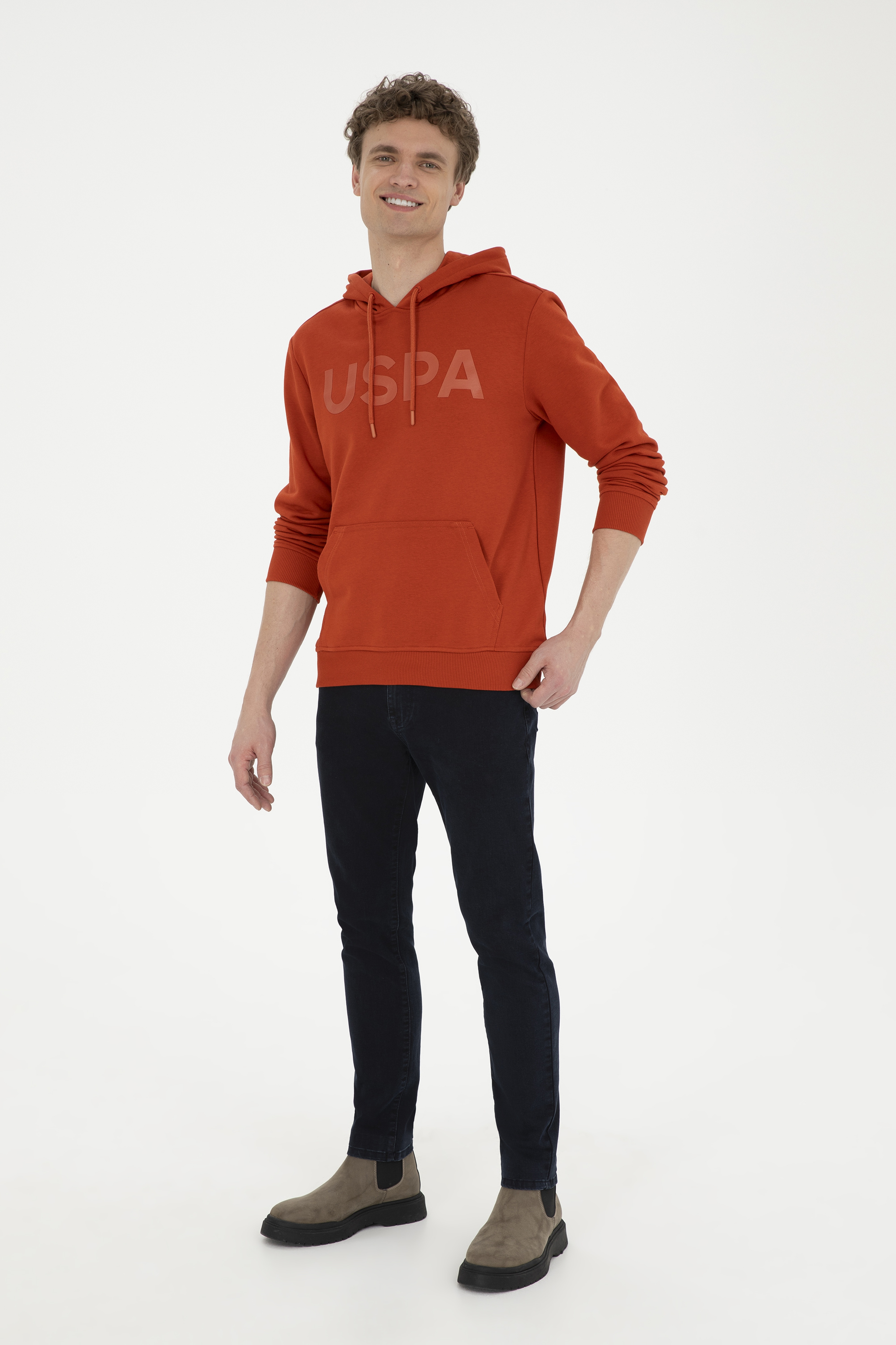 Erkek Kiremit Basic Sweatshirt