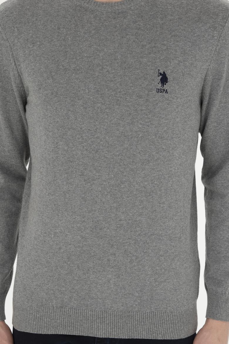 Erkek Gri Melanj Bisiklet Yaka Kazak - 50269005106