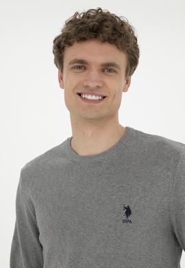 Erkek Gri Melanj Bisiklet Yaka Kazak - 50269005106