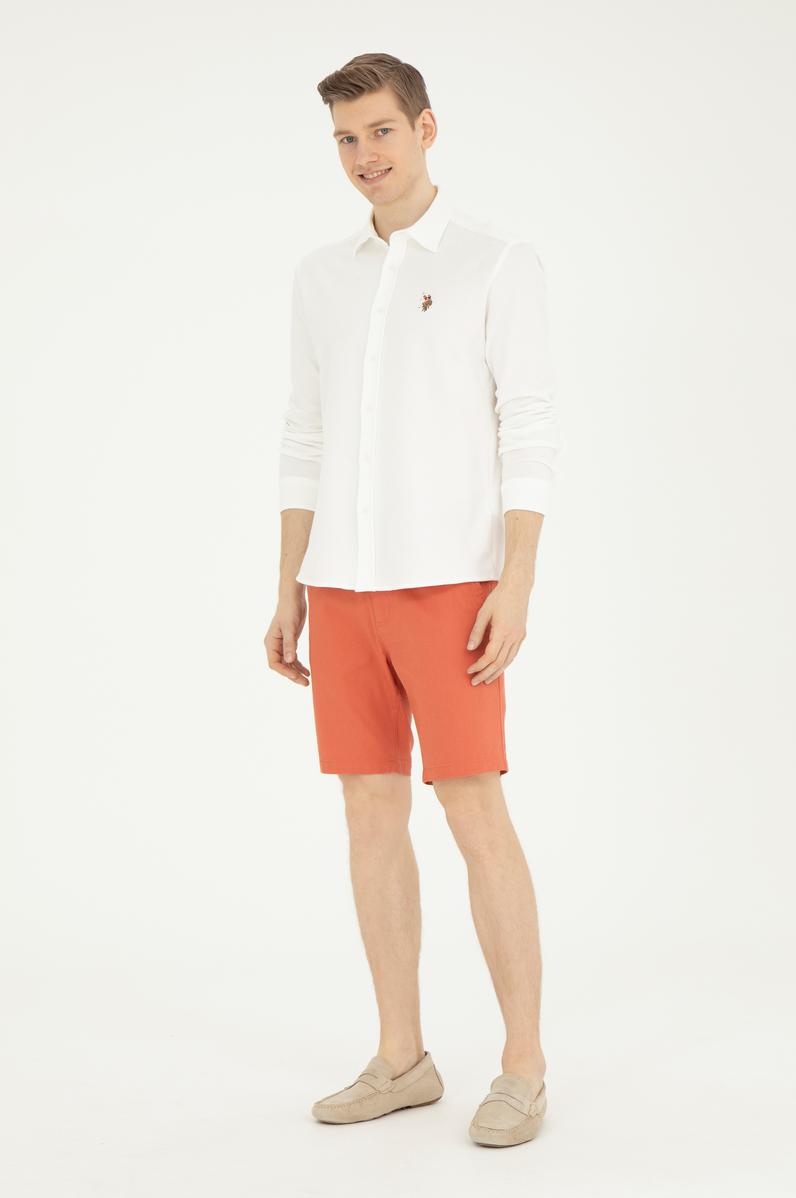 Erkek Pudra Dokuma Şort