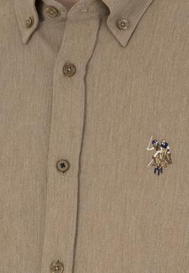 Erkek Açık Haki Uzun Kollu Basic Gömlek - 50271275052