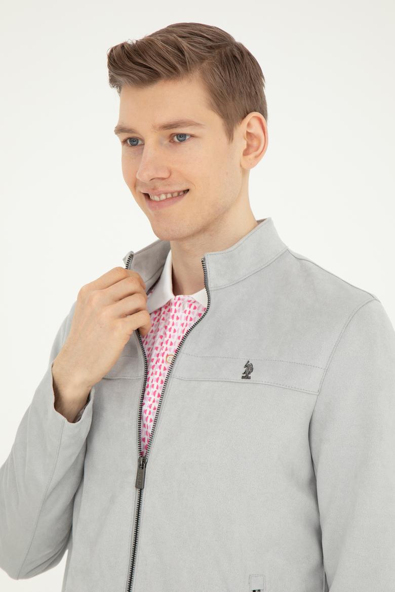 Erkek Gri Deri Ceket - 50289046009