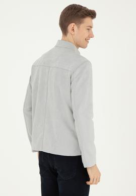 Erkek Gri Deri Ceket - 50289046009