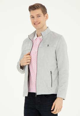 Erkek Gri Deri Ceket - 50289046009