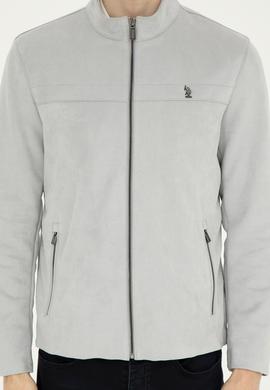 Erkek Gri Deri Ceket - 50289046009