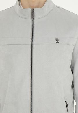 Erkek Gri Deri Ceket - 50289046009