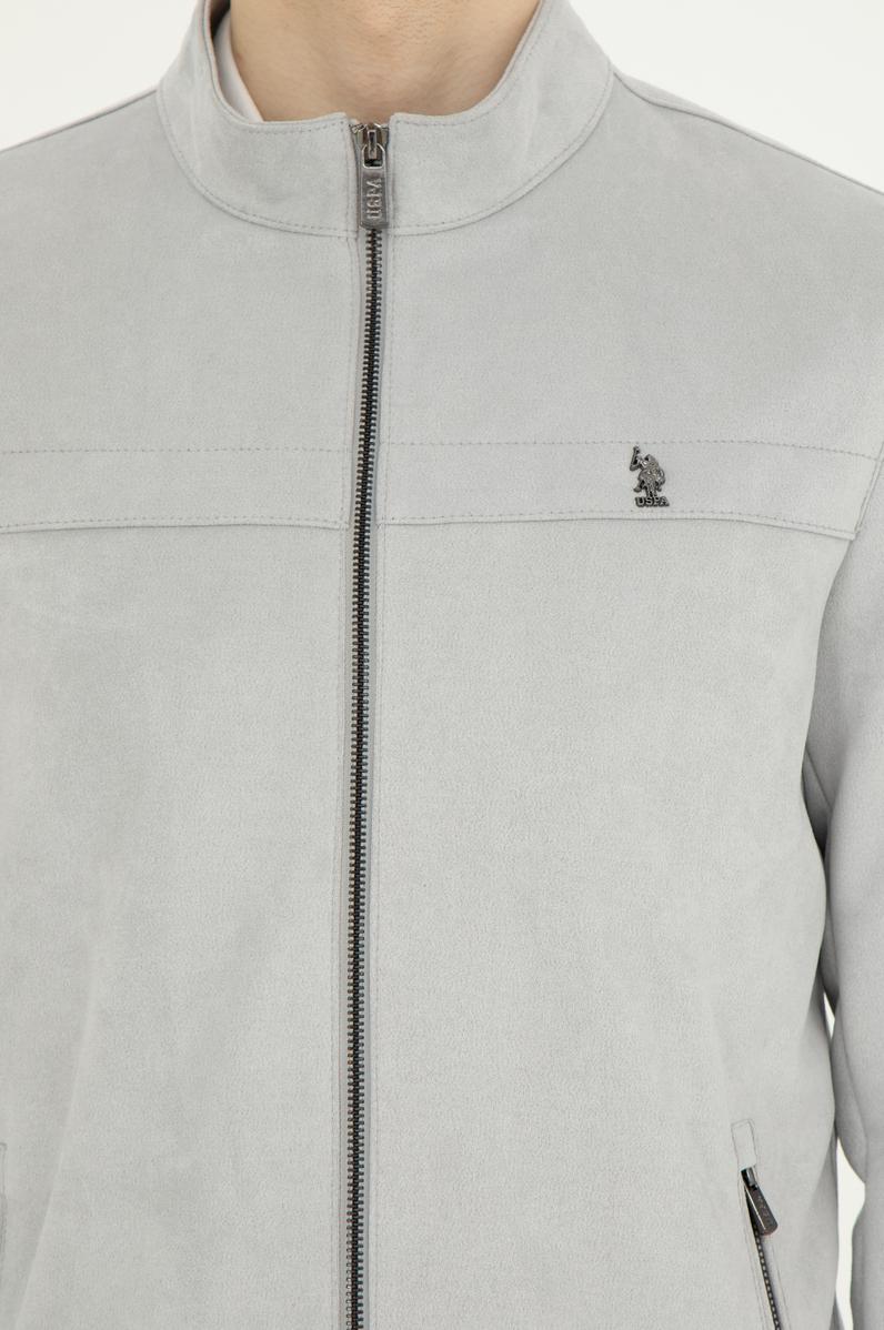 Erkek Gri Deri Ceket