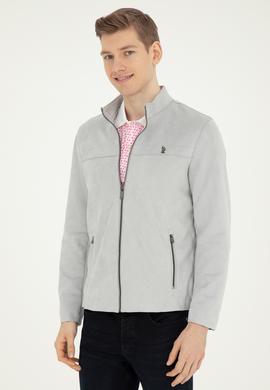 Erkek Gri Deri Ceket - 50289046009